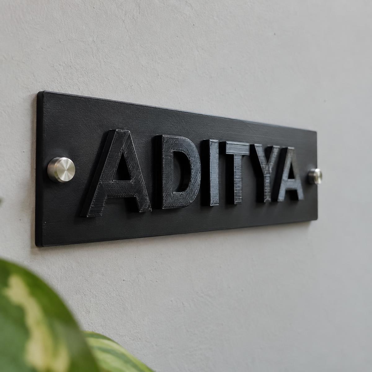 Custom Name Plates — 3D printed by WebX Spider 3D